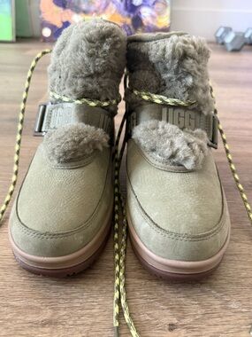 UGG Olive Shearling-Lined Suede Ankle Boots